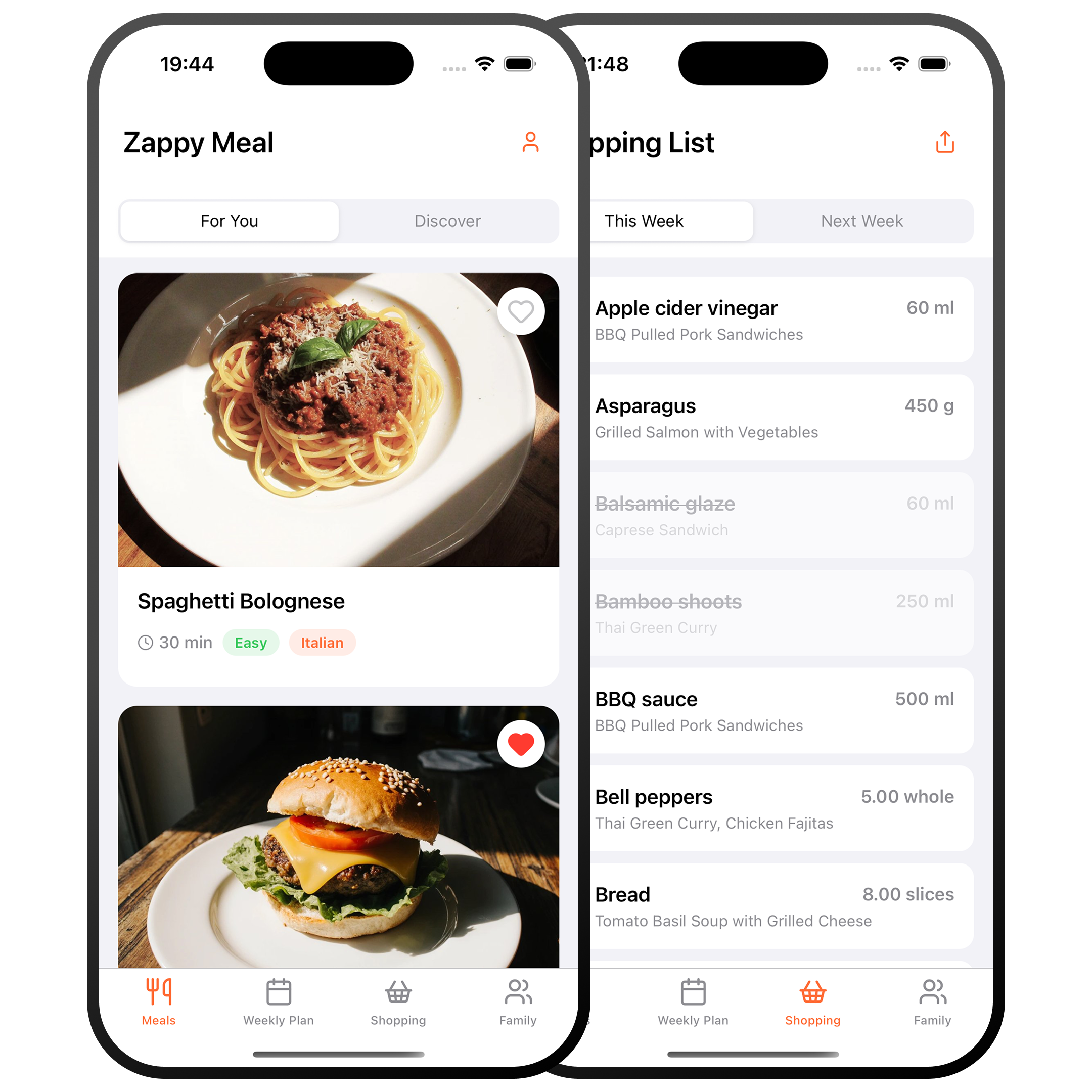 Zappy Meal app preview